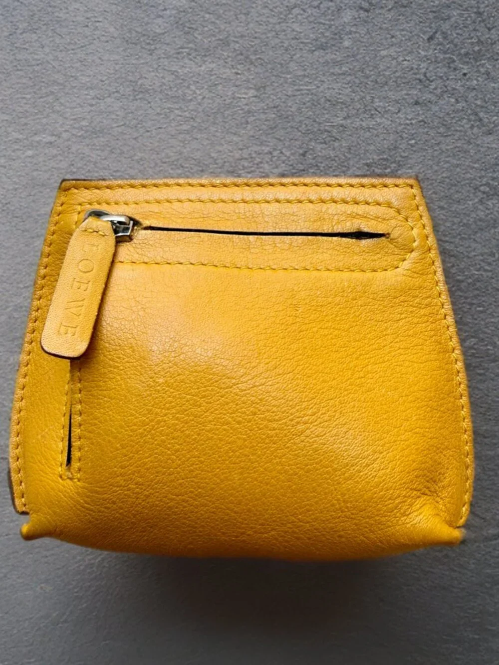 Loewe Yellow Leather Zip Coin Pouch
